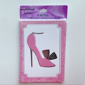 4/$14 6pk Hallmark Expressions Pink Stilettos Heels Blank Note Cards NEW SEALED